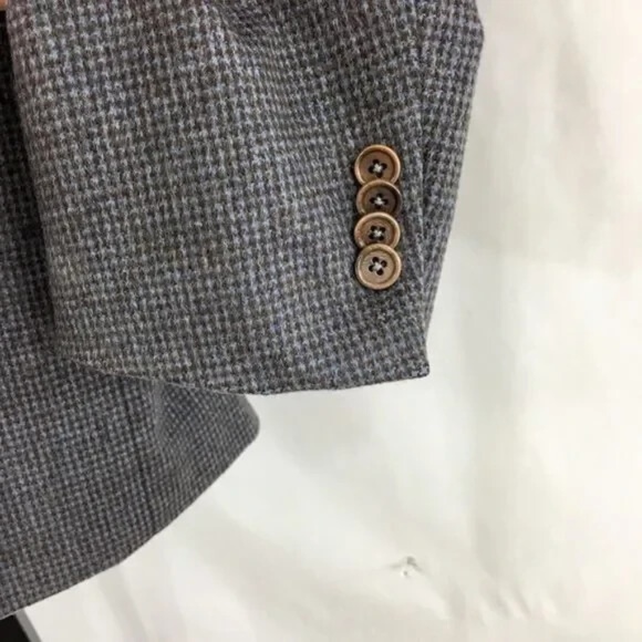 Coppley 100% Cashmere Bocelli 3112 3 Button Nailshead Check Sport Coat - 42 Long - Picture 7 of 13